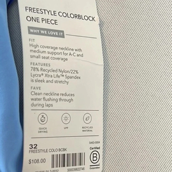 NWT Athleta Colorblock One Piece Swimsuit Size 32/6 - Picture 7 of 11